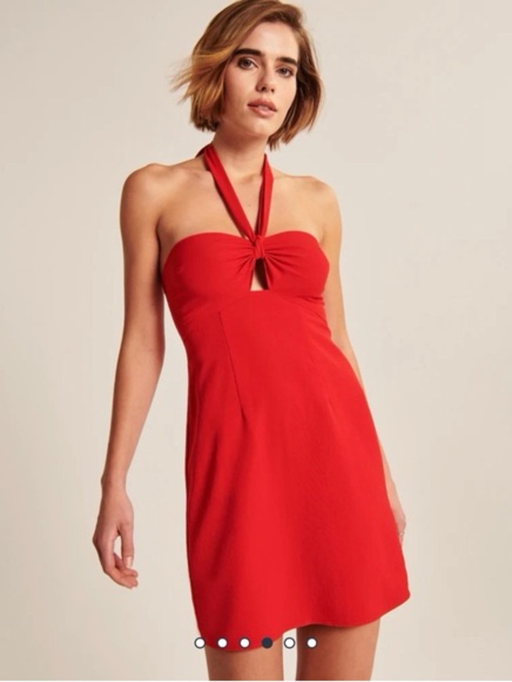 Abercrombie & Fitch Red Halter Tie Front Mini Dress